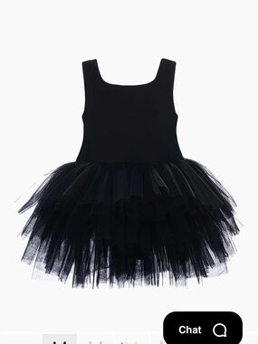 ILOVEPLUM Black Layered Tulle Ballet Tutu Dress for Girls
